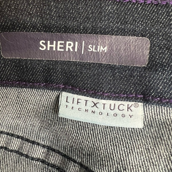 NWT NYDJ Denim Jeans Sheri Slim Dark Enzyme Lift x‎ Tuck Stretch High Rise 12 - Picture 7 of 9